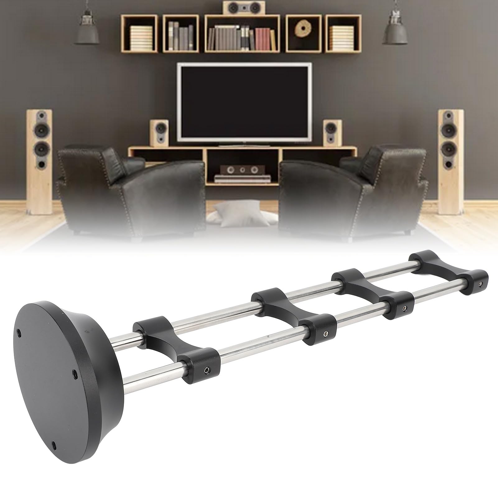 Zacisk Kabla HiFi, Tłumienie Piezoelektryczne Metalowa Podstawa o Wysokim Tłumieniu Poprawia klarowność Dźwięku Podstawka Kabla Głośnika HiFi, Wspornik z Antypoślizgowymi Gumowymi Regulowanymi