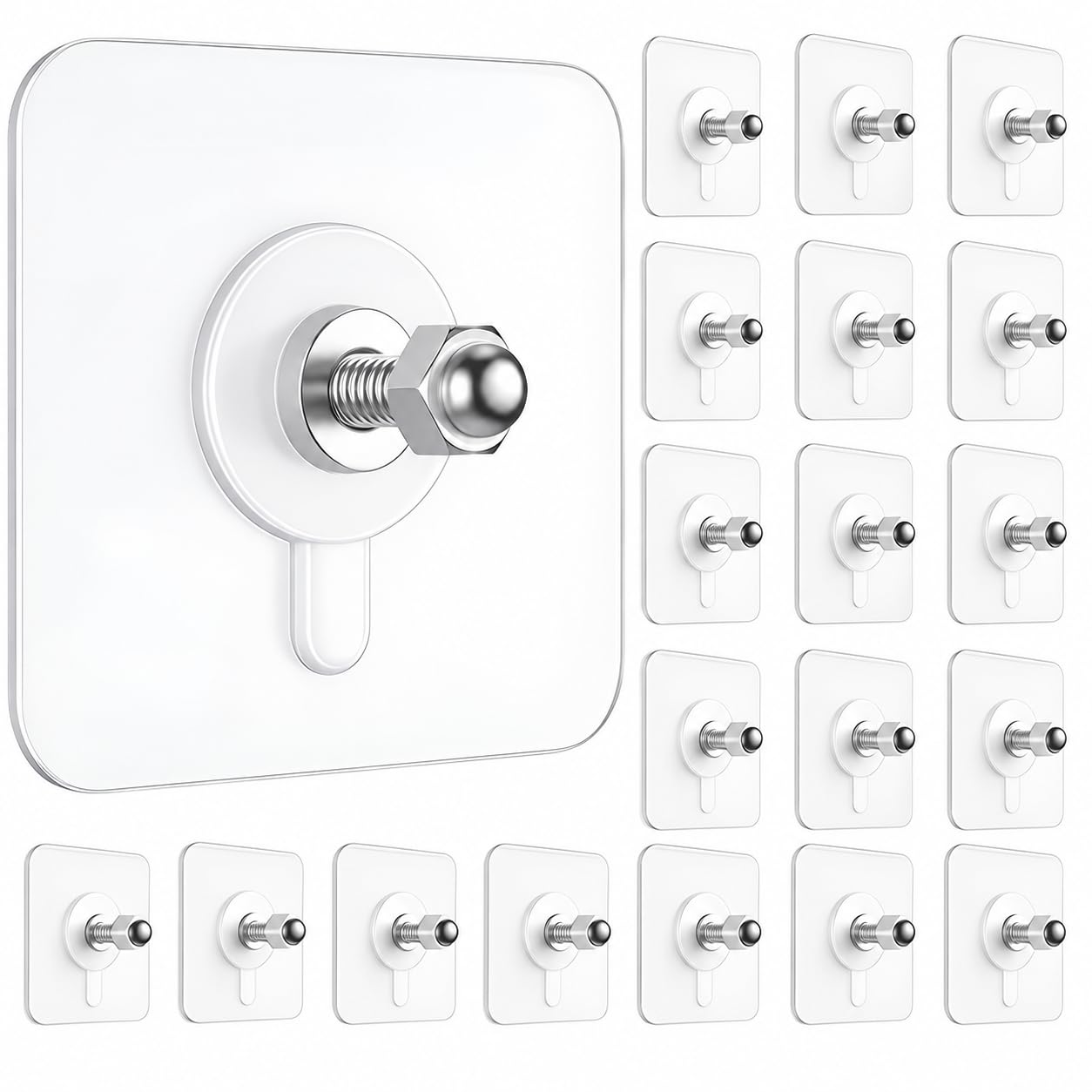 15 Pack Adhesive Wall Hooks - No Drill, Heavy Duty -12