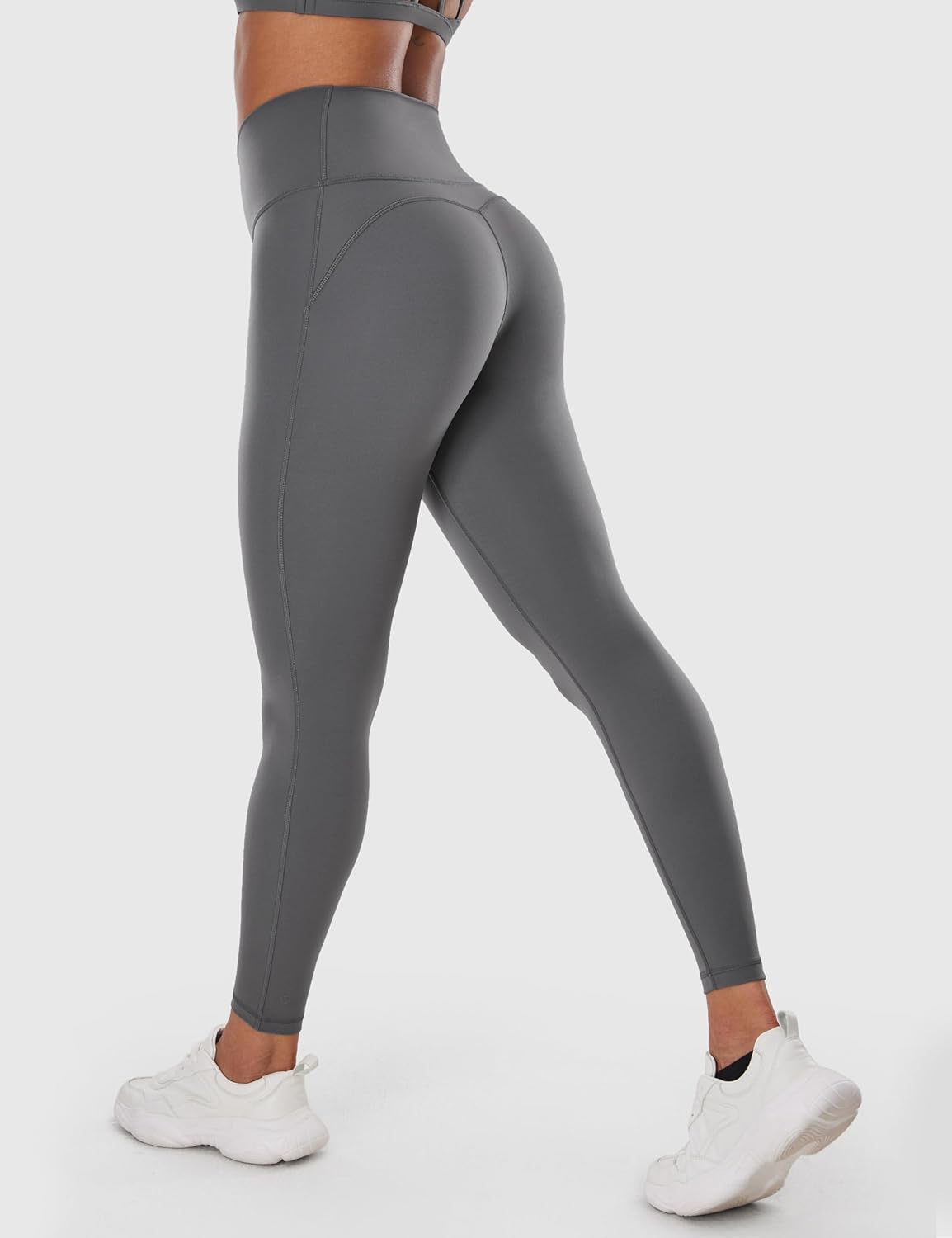UNISSU High Waisted Compression Leggings for Women Workout Tummy Control Booty Flattering Athletic Gym Yoga Pants - 25 Inches