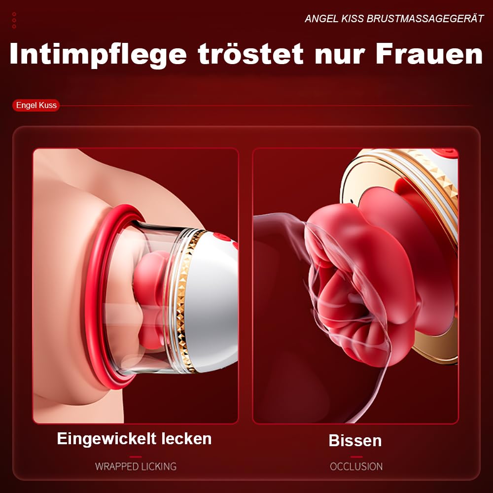 Neu Elektrische Zunge Lecken Nippel Vibratoren APP Control Brust Massagegerat mit 9 Biss-Vibrationsmodus SM Klitoris Stimulator G-punkt Stimulation Saugen Masturbation Sex Spielzeuge Für frauen Männer