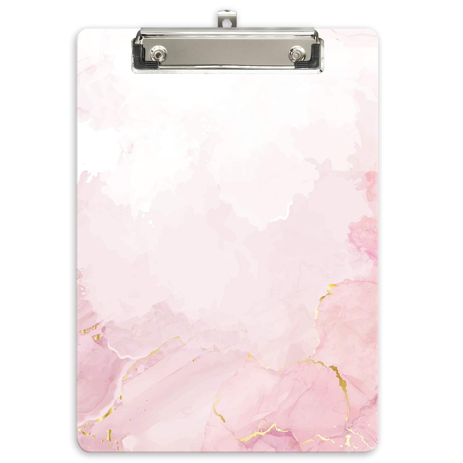 Hnogri Plastic Clipboard A4, Fashion Design A4 Letter Size Clipboards & Forms Holders for Office Supplies Lawyers,School Students and Kids, Low Profile Clip Cute Clipboard Folder, Dream Pink