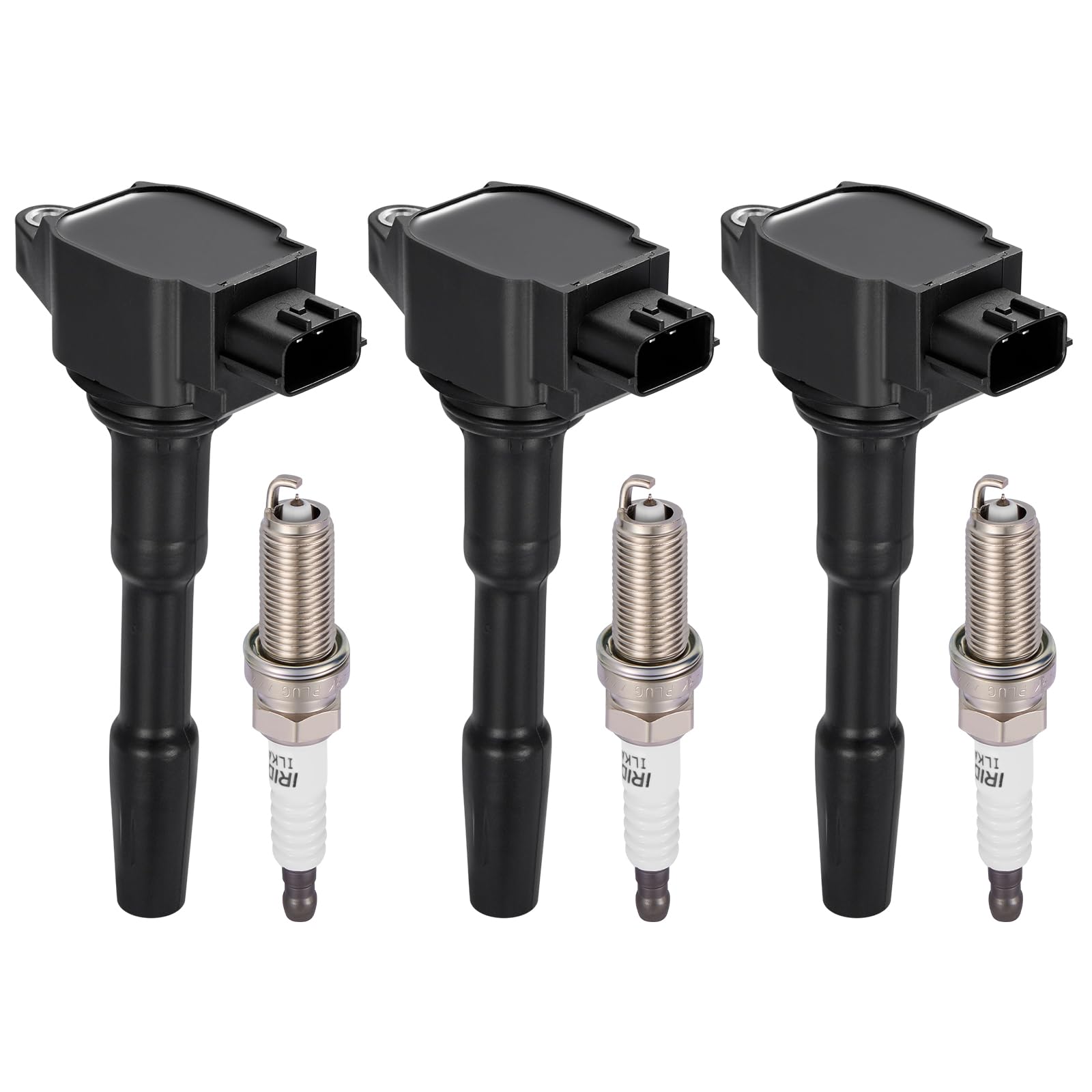 BDFHYK 3 Ignition Coil Pack UF808 and 3 Iridium Spark Plug 91121 Compatible with Smart Fortwo 2016-2017 0.9L l3 Coil for C987 2819060000