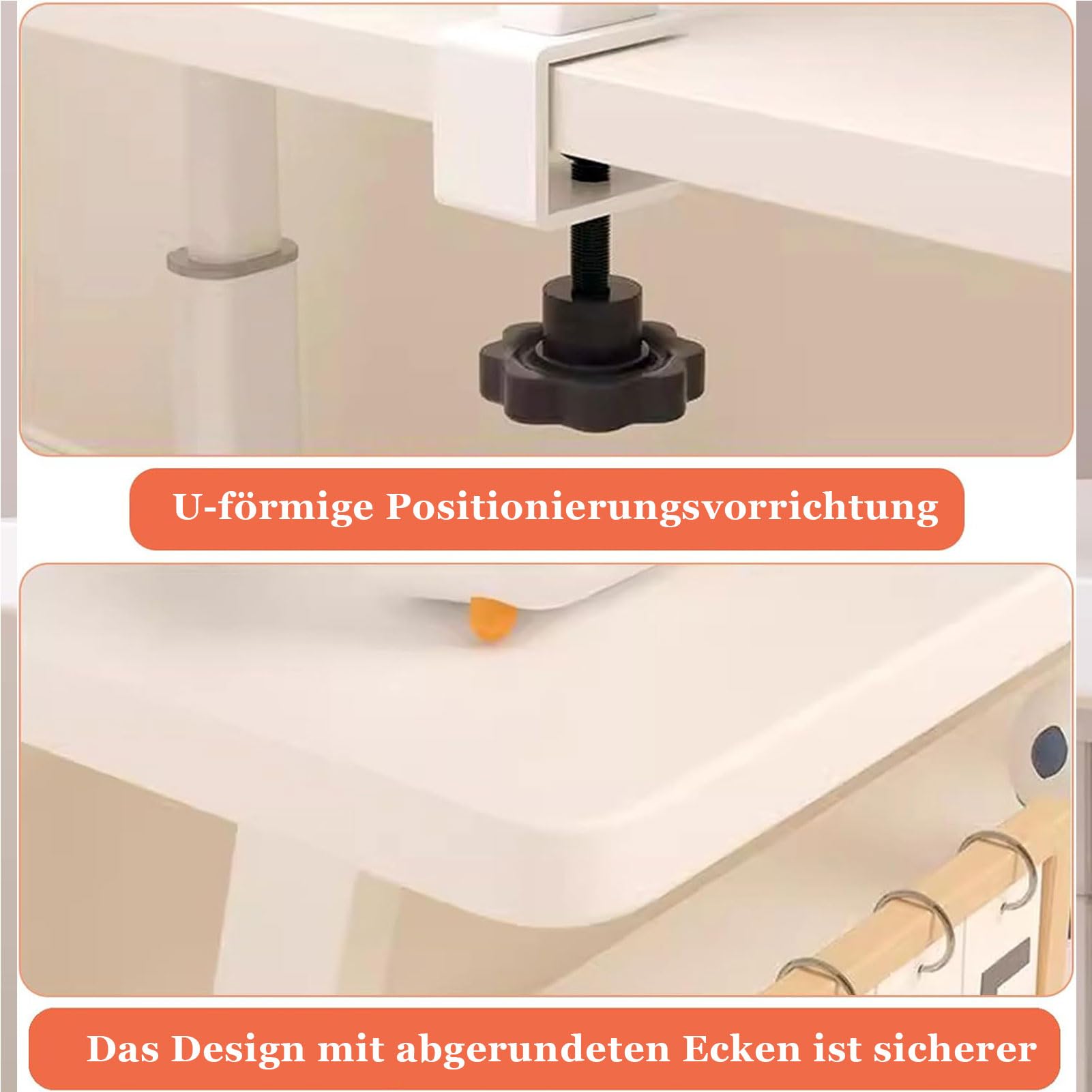 Klemmbares Schreibtisch Organizer Regal 60x20cm, Adjustable Desk Shelf Clamp mit Klemme TischverläNgerung Klemmbar Aufbewahrungsregal für Office, Schule