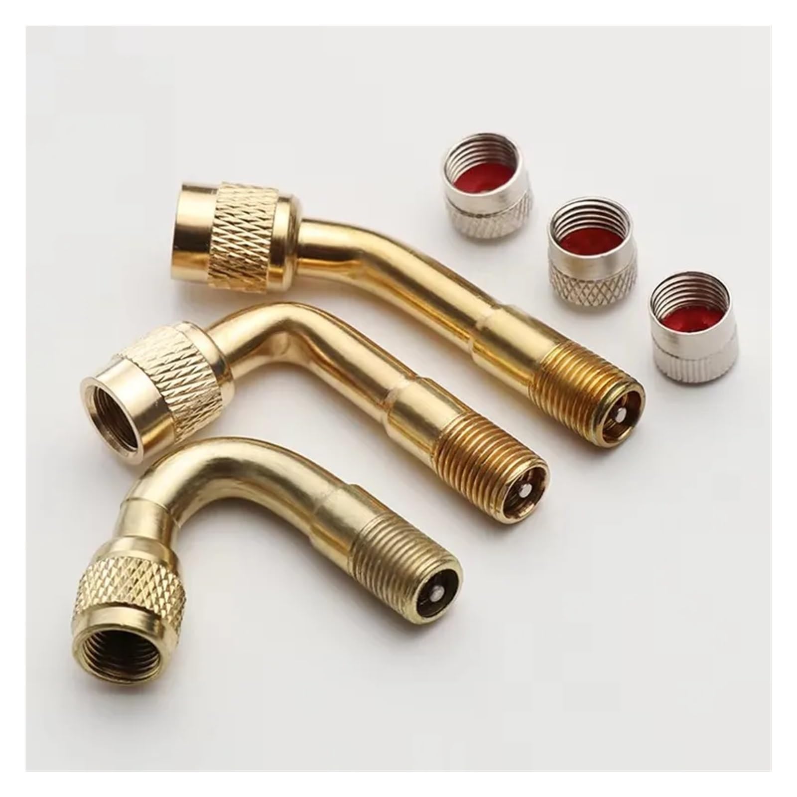 Lot de 2 rallonges de valve coudées 45°/90°/135° - Adaptateur de tube de pneu pour moto, camion et voiture (S-45)