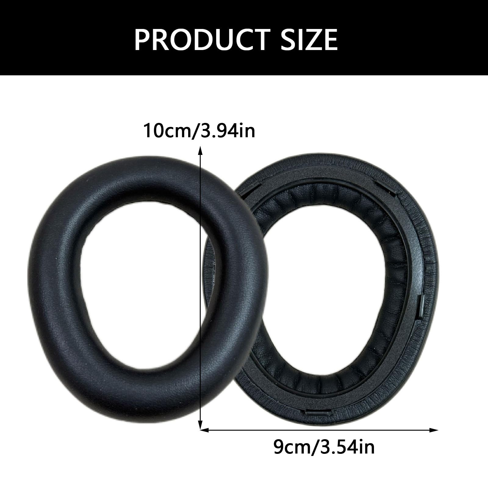 1 paio di cuscinetti auricolari in pelle proteica, cuscinetti per le orecchie, in memory foam, per cuffie 300