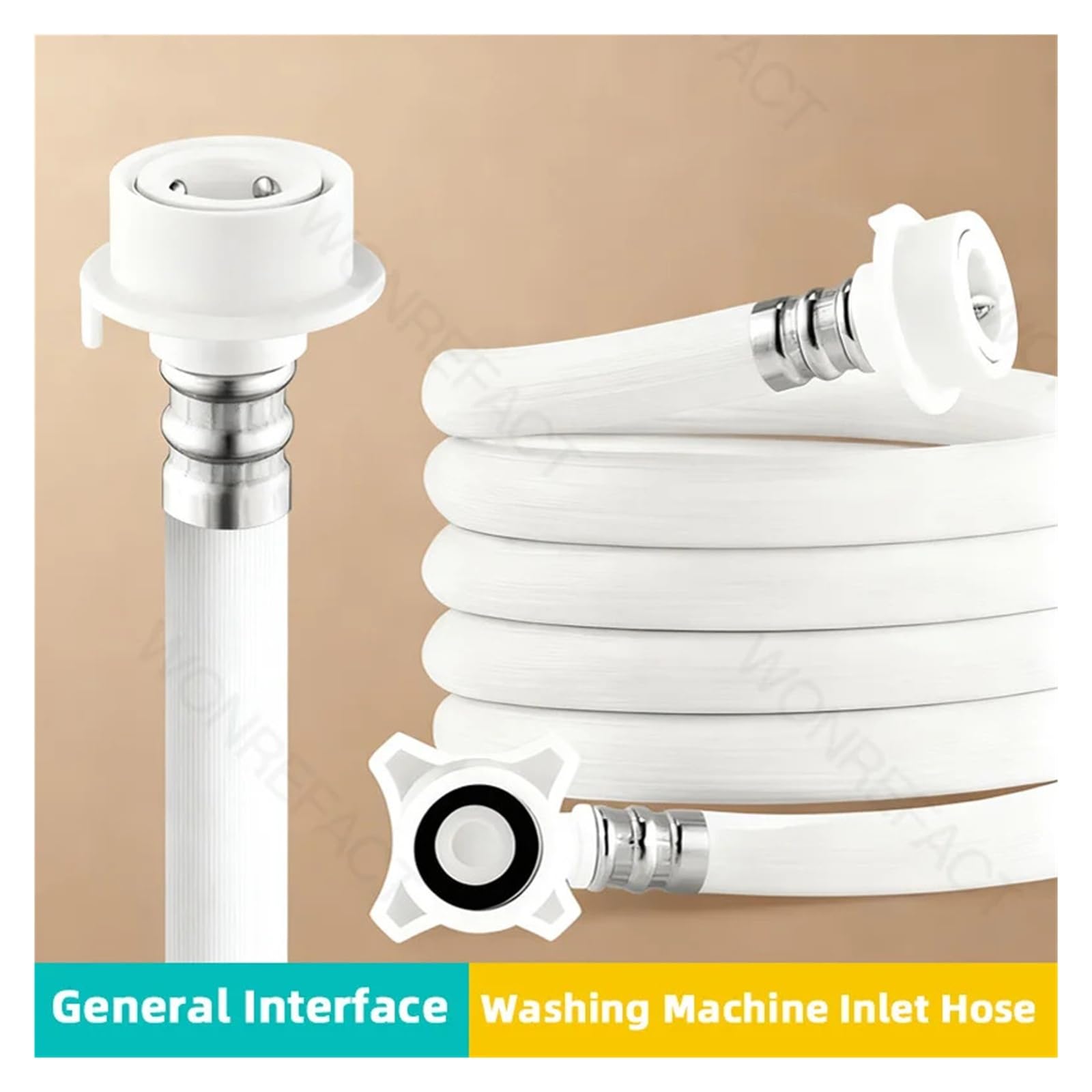 Manguera extendida Universal a prueba de explosiones, entrada automática for lavadora, manguera de suministro de agua extendida con cabezal antideslizante roscado(2m)