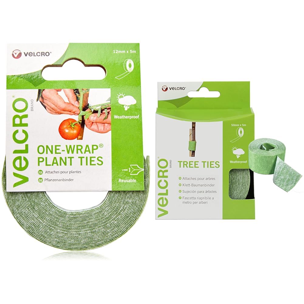 VELCRO Brand ONE-WRAP Plant Ties Tape, 12mm x 5m, Green - Reusable, Plant-Friendly Secure Solution For Tree Ties Straps, Plant Clips, VEL-EC60202,package may vary — view 6