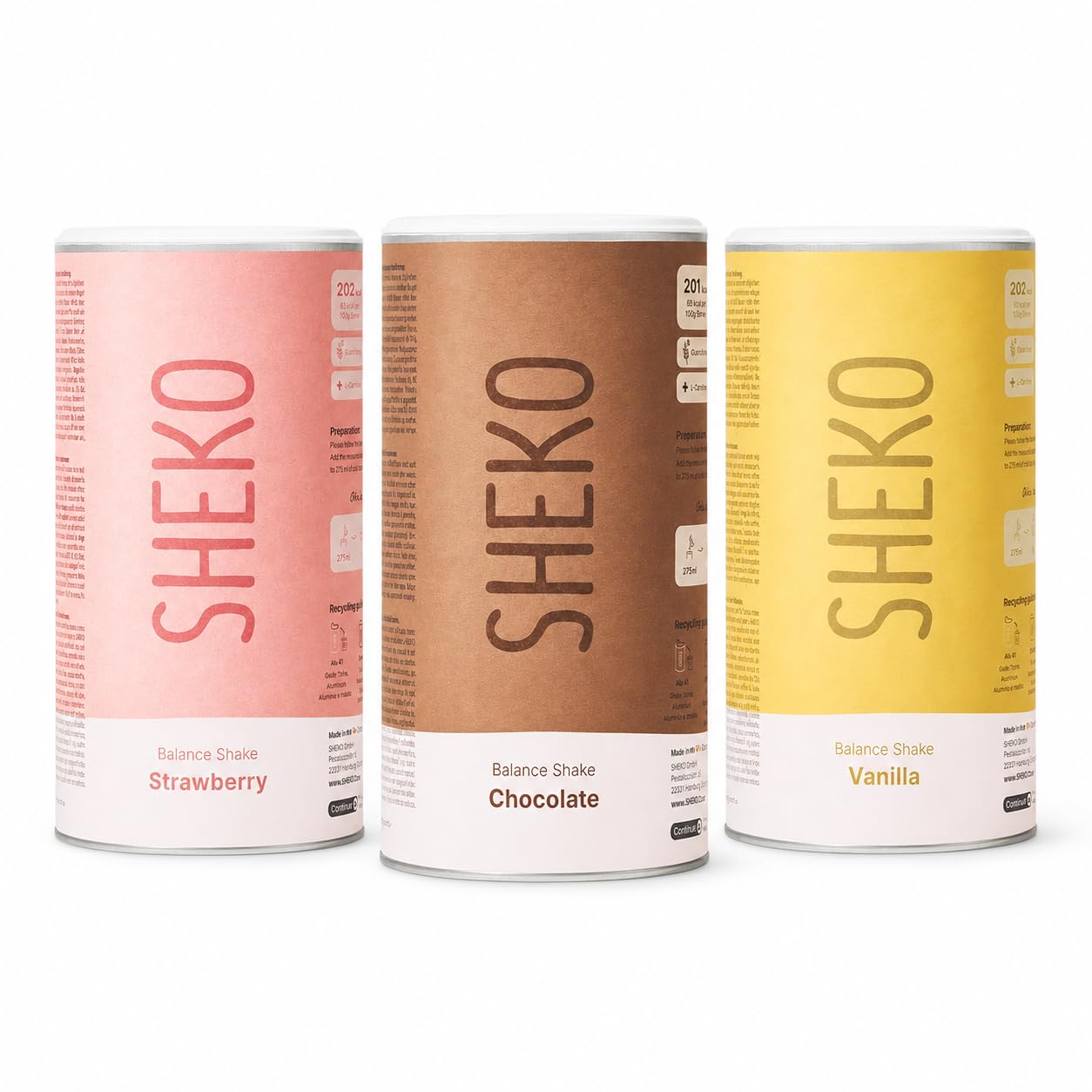 SHEKO Pasto Sostitutivo Dimagrante 3er Bundle – 21 Frullati Proteici 378g