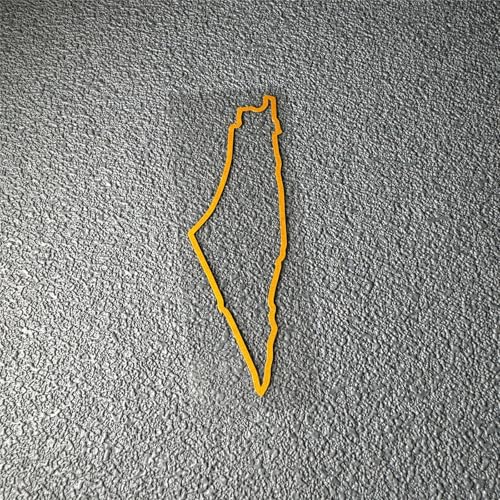 Image of Car Styling Vinyl Decals Palestine Palestinian Map Outline Silhouett Tape Auto Door Body Window Stickers 2PCS (Yellow, 100x35mm)