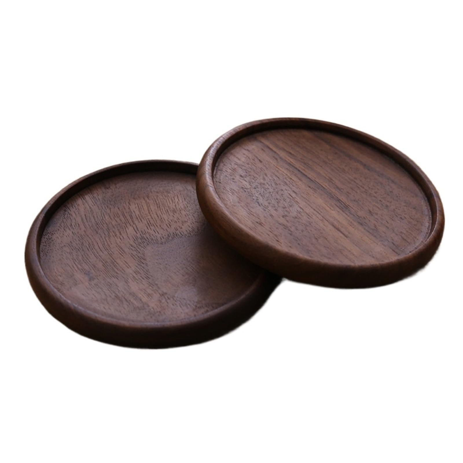 Insulated Coasters 4pcs 8.8cm New Wood Coasters Durable Heat Resistant Placemats Square Round Decor Mats for Drinks Coffee Pads Beer Home Office(Walnut wood R2)