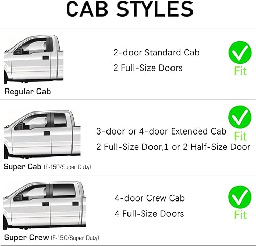 Miniatura 2 de Lightronic WV192741 - Viseras de ventana de automóvil en canal, color humo oscuro, juego de 2 piezas, se adapta a Ford F-150 SuperCabSuperCrew