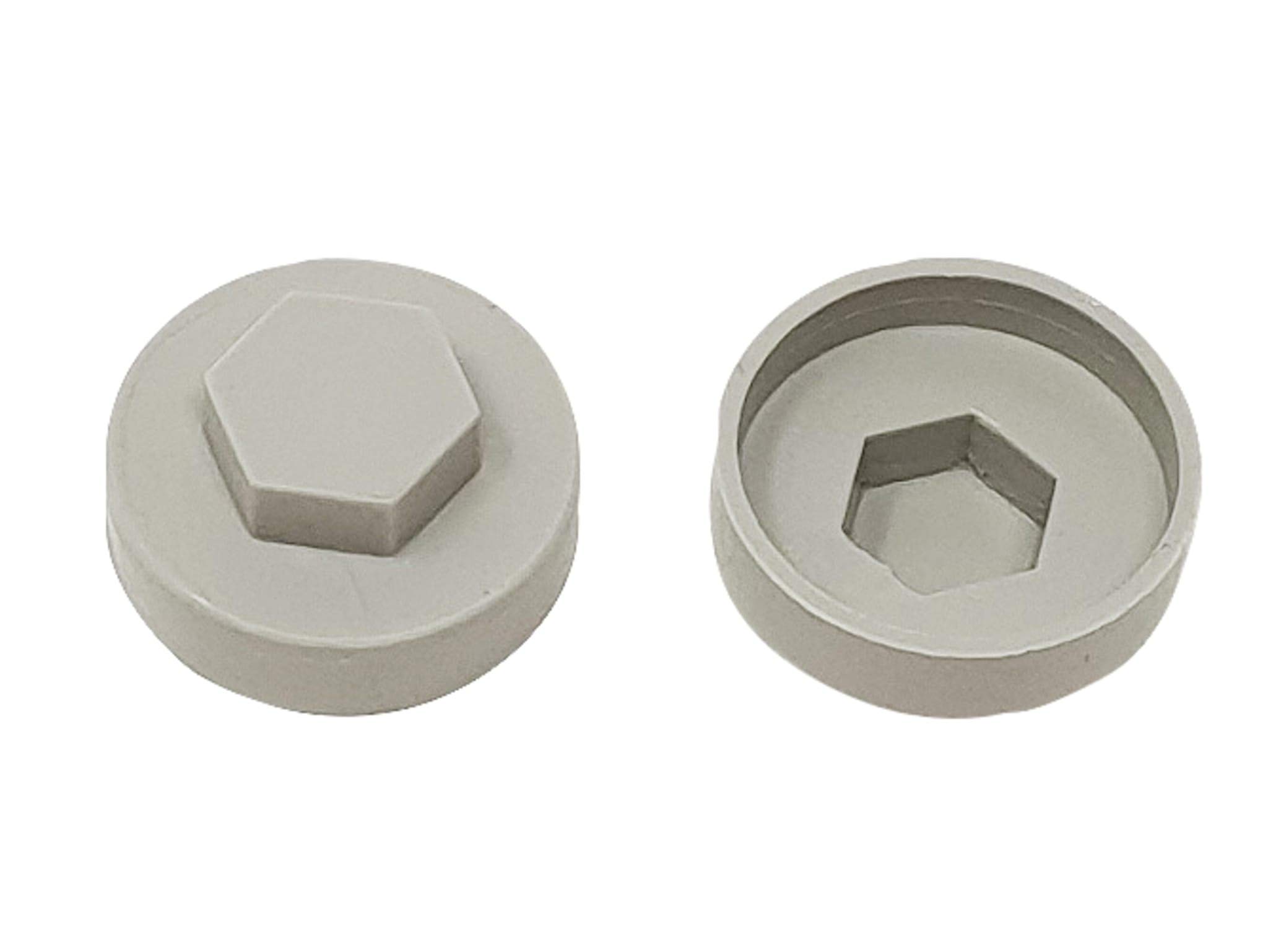 TechFast Roofing Screw Cover Caps | 19mm | Goosewing Grey - Plastic | Box 100
