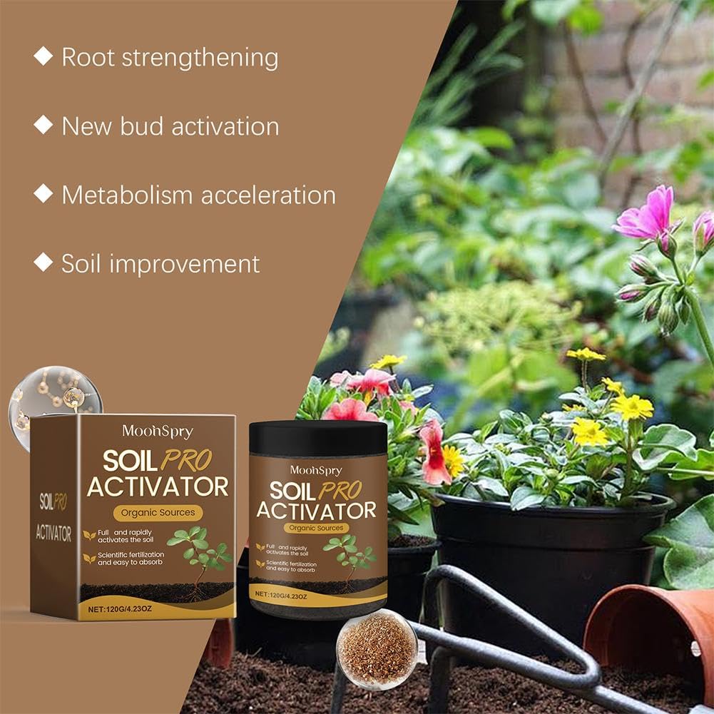 Activateur de sol, activateur de sol organique et engrais pour plantes, fleurs, amendements de sol, engrais pour plantes d'intérieur pour des fleurs saines et des plantes du sol (3 pièces)