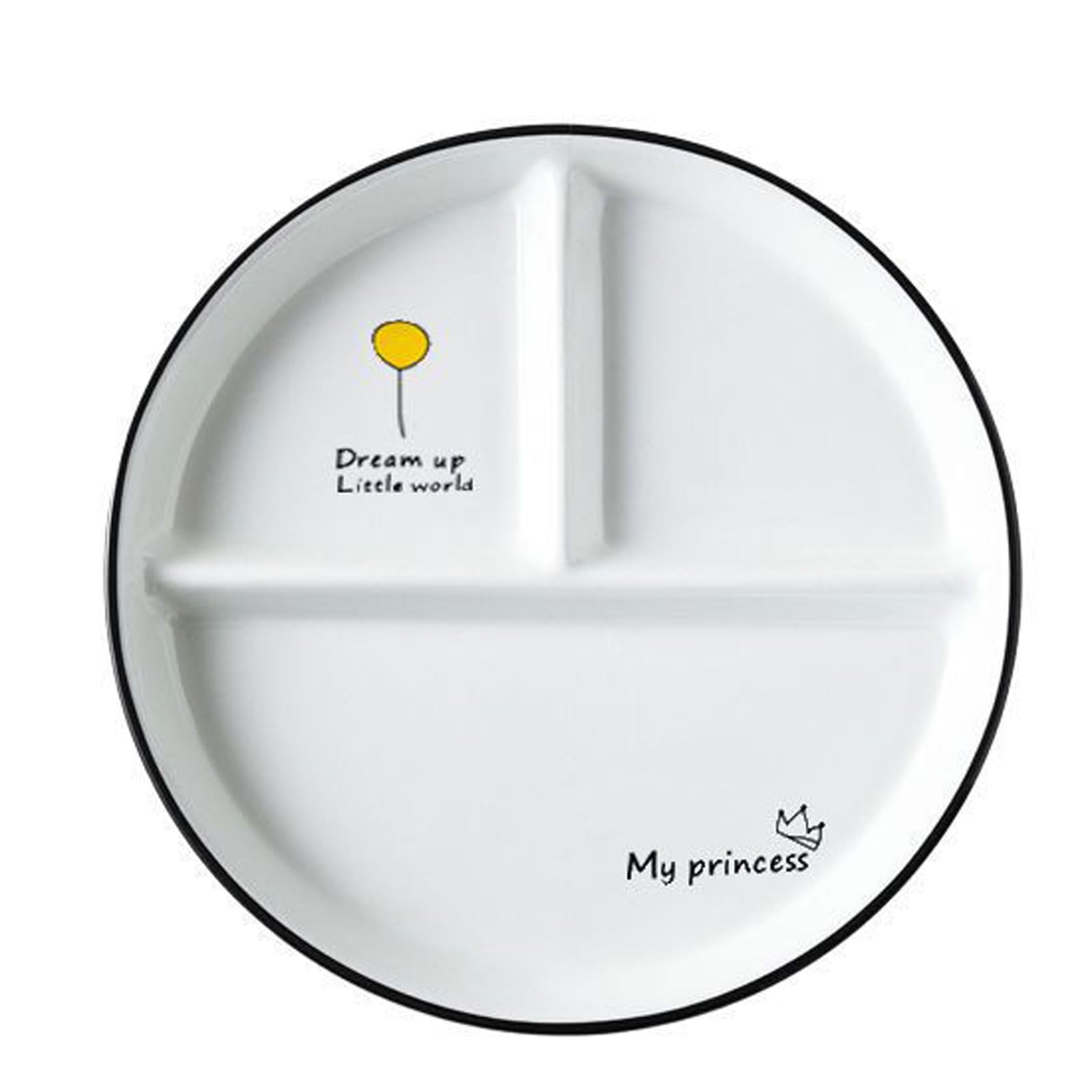 Plaque Assiettes de dîner en céramique de 8 Pouces pour Enfants Assiettes avec différents Motifs de Perte de Poids Assiettes à dîner réutilisables Vaisselle