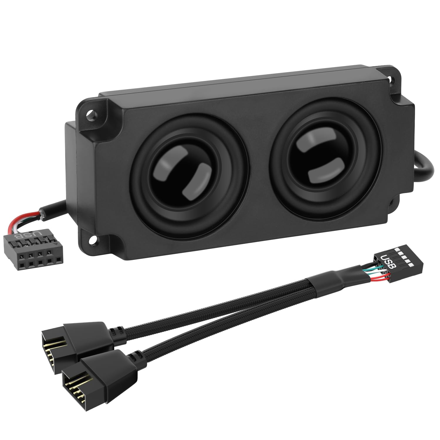 PC Motherboard Speaker Internal Computer Speaker with USB 2.0 to Dual 9 Pin USB Header Splitter Cable-image-30