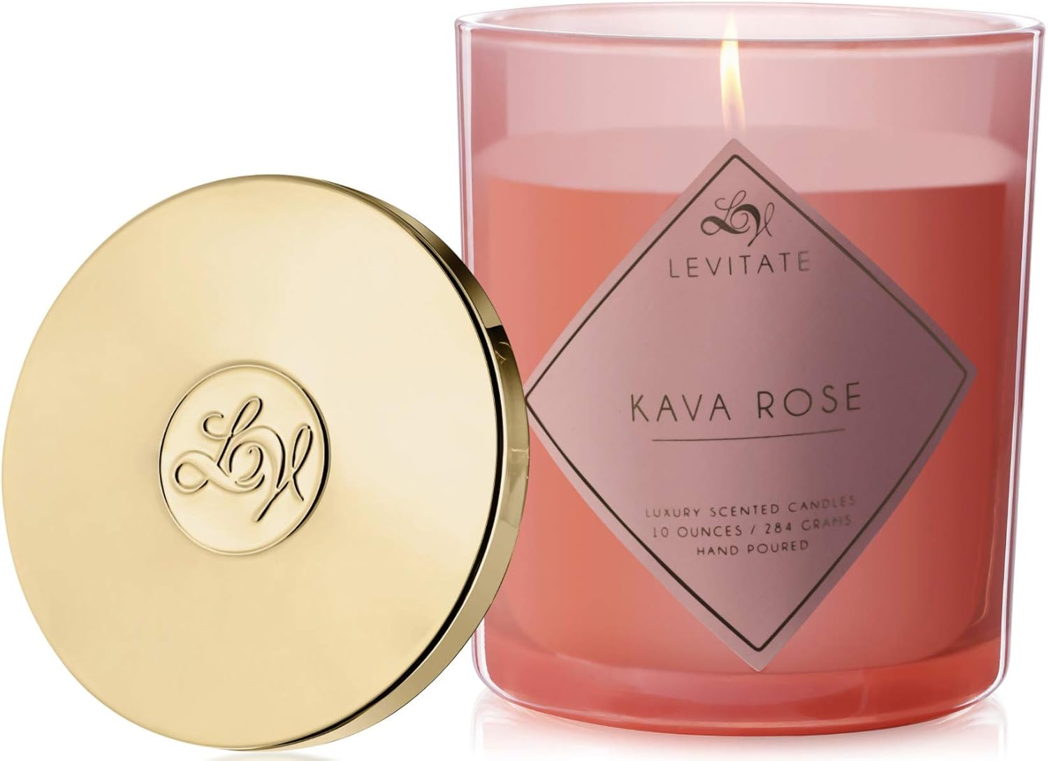 Levitate Luxury Scented Soy Blend Candle Kava Rose 10oz Home DÃ©cor