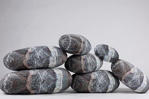 Juego de 7 piezas de diseños mixtos 3D Artificial Living Stone Rock Throw Almohadas Relleno de felpa Almohada creativa para el hogar Decoración del