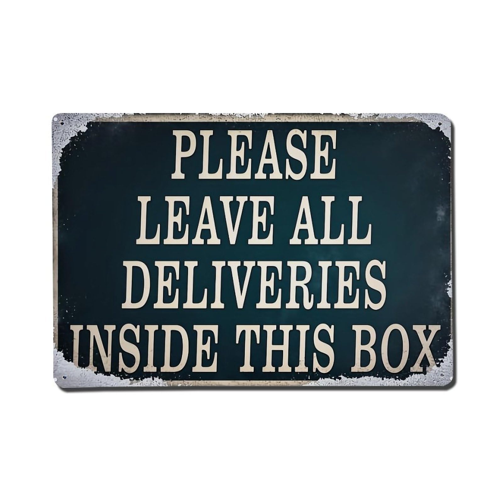 Jdfenggu Vintage Please Leave All Deliveries Inside Retro Metal Tin Sign, Metal Poster For Bar, Home, Man Cave, Kitchen, Laundry Room Art Decor 8X12 Inch