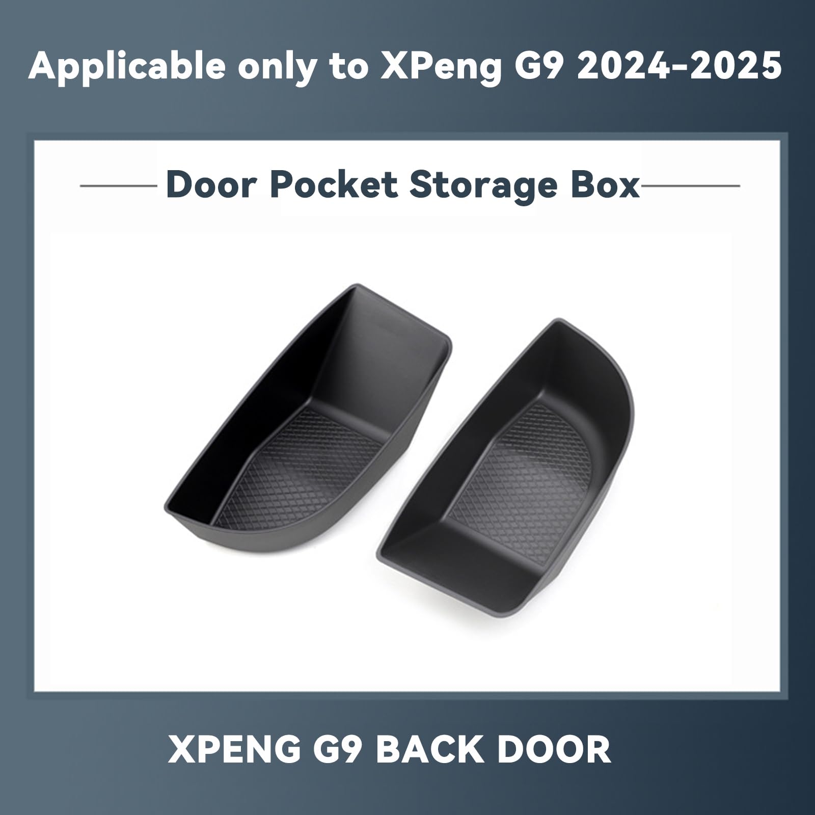 JULIK Lot de 4 Organiseurs de Portière pour XPeng G9 (2024-2026) – Bacs de Rangement en TPE Imperméable – Protection de Vide-Poches Avant et Arrière – Accessoires d'Intérieur Durable – Noir