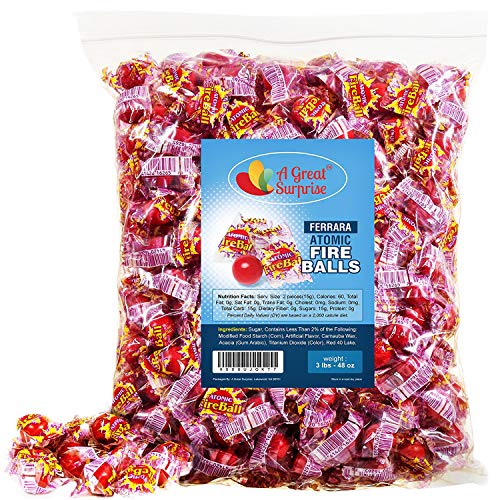 Fireball Candy Bulk - Atomic Fireballs, Individually Wrapped - Red Candy - Party Bag, Bulk Candy, Family Size