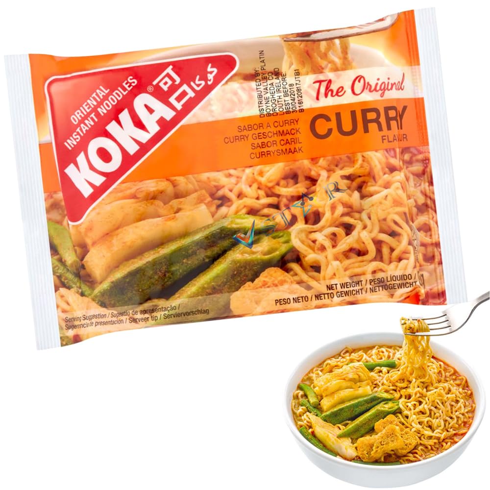 Koka Oriental Flavour Style Instant Noodles Variety Pack 85g (Pack of 12, Curry)
