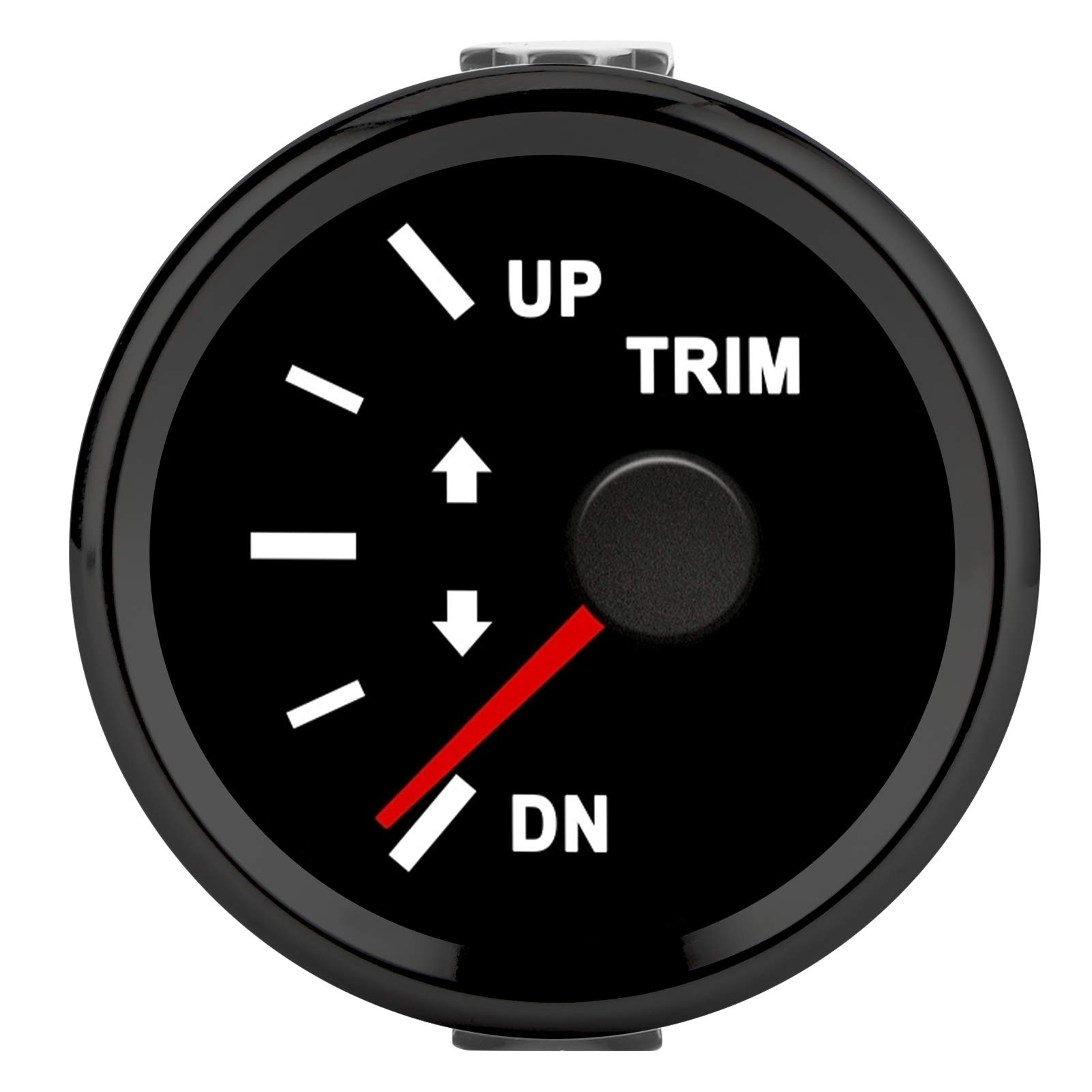 Boat Trim Balance Gauge Meter, Ship Trim Gauge with Red Backlight 52mm Boat Yacht Marine Exterior Accessories (Black Frame on Black Background)