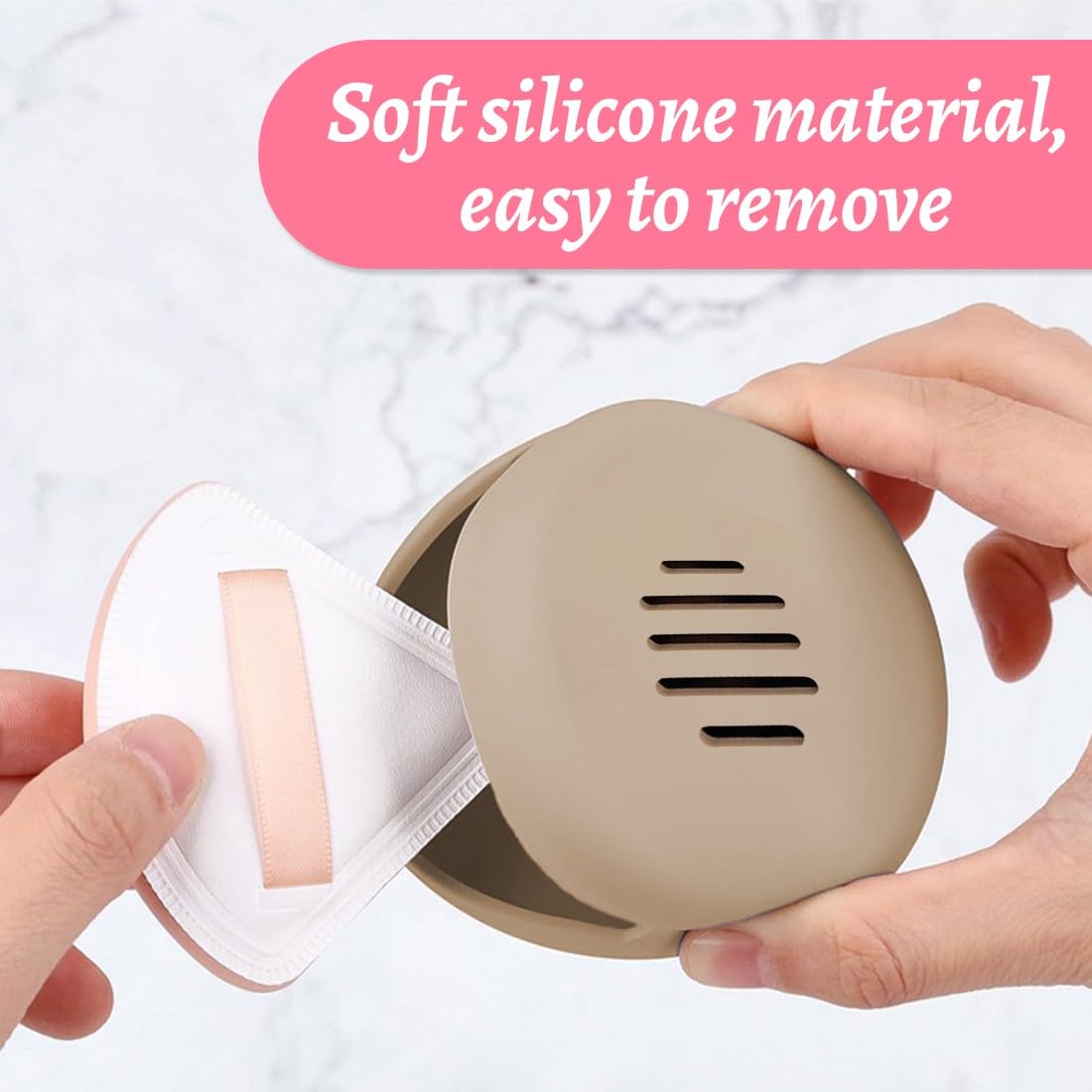 2 Pcs Borsa Per Trucco Portatile Con Porta Cipria, Porta Pennelli Make Up Da Viaggio, Porta Pennelli Trucco, Custodia In Silicone Per Pennelli Da Trucco Da Viaggio Con Chiusura Magnetica