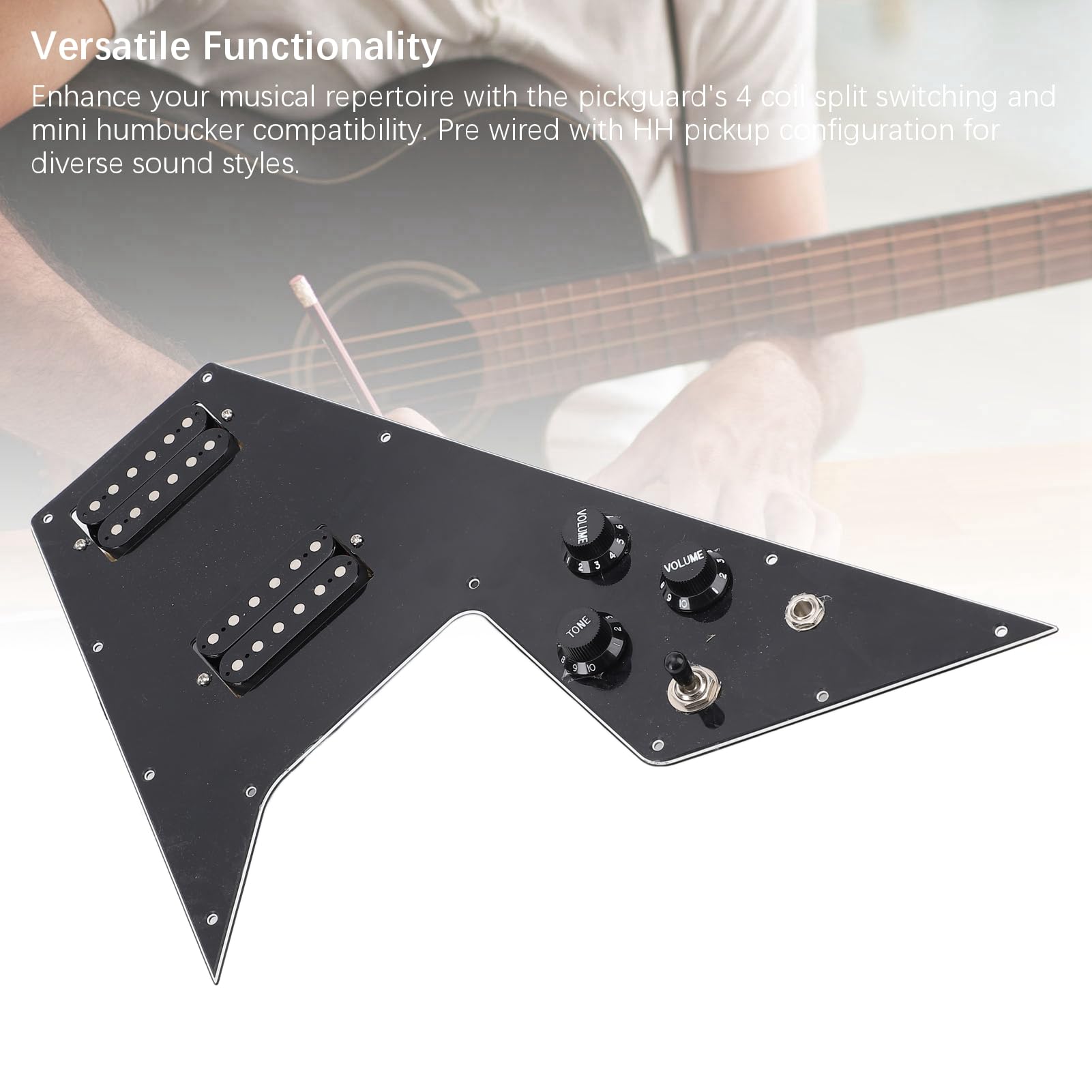 VGEBY Zestaw Maskownic z Obciążeniem Gitarowym, Zestaw Ceramicznych Przetworników Mini Humbucker z Załadowanymi Maskownicami, Przetworniki Przy Gryfie i środku, Wstępnie Okablowane