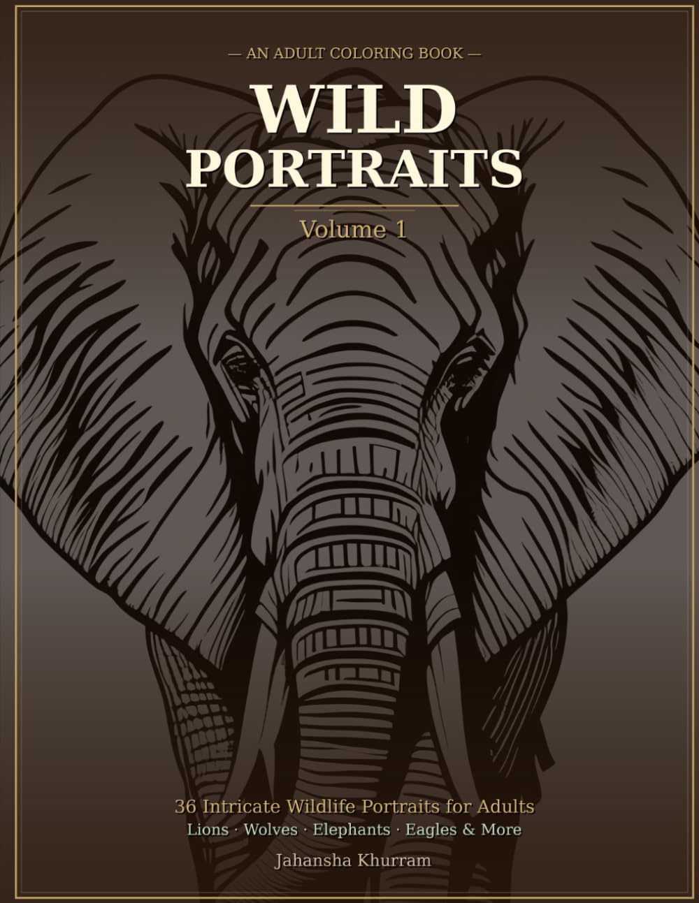 Wild Portraits: Adult Animal Coloring Book