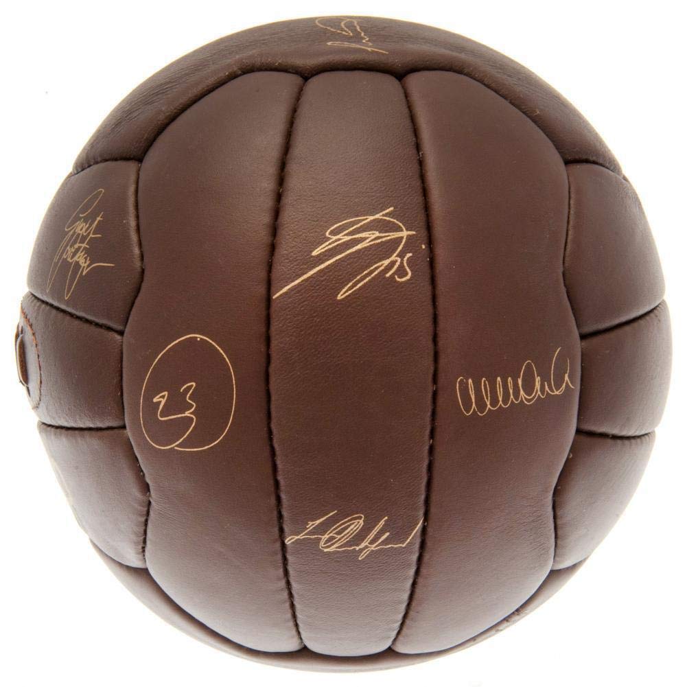 England Football　アンティーク England F.A. English National Team Brown Leather Retro Ball