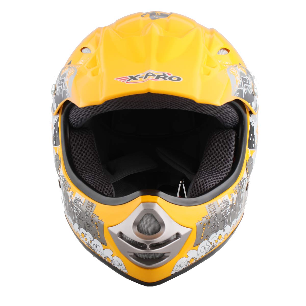 X-PRO DOT Approved Youth Motocross Off-Road Helmet! (Yellow, XL)