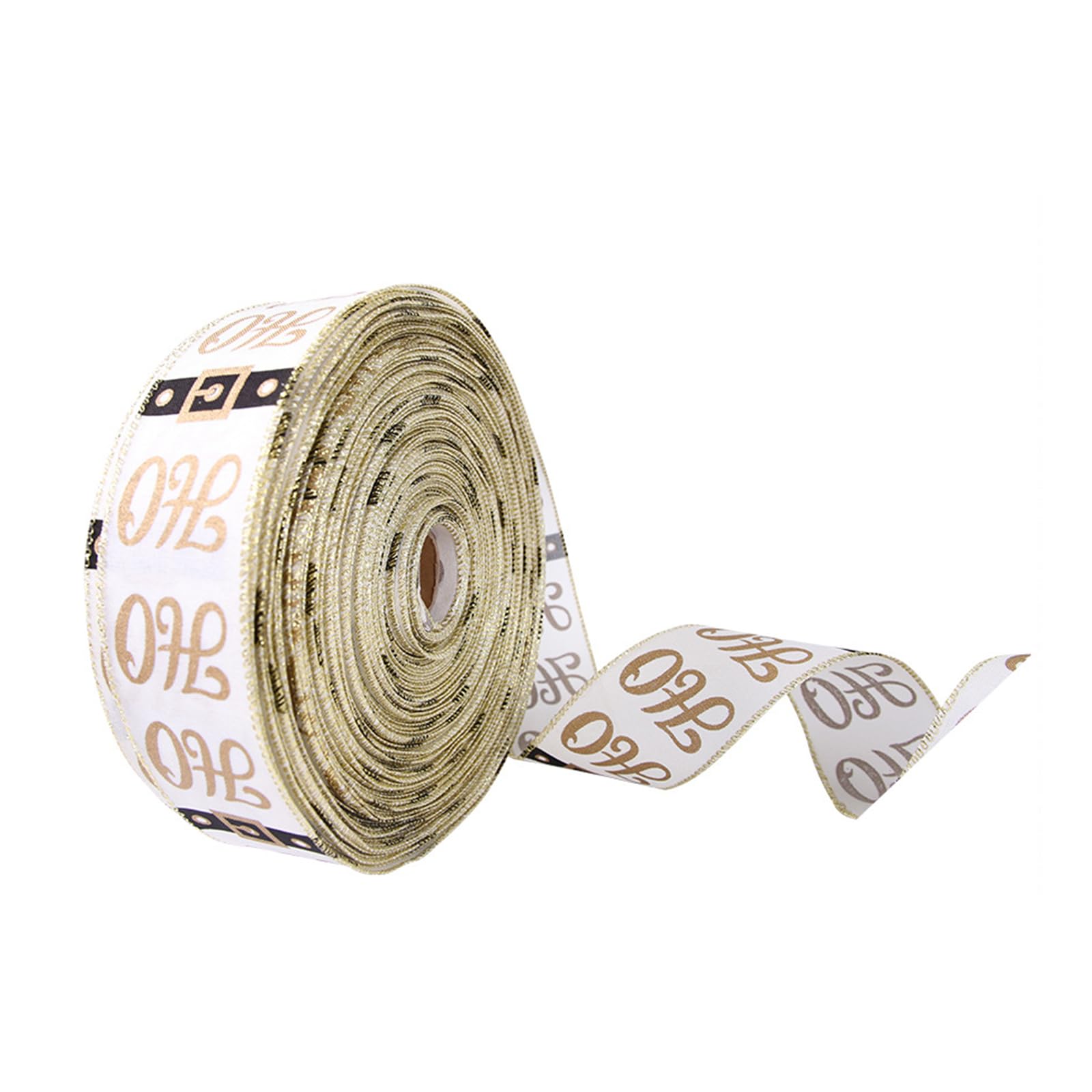 Jazuaiao 2.5" Christmas Ribbon for Christmas Tree Decorations White/Red Holiday Ribbons for Gift Wrapping 2.2 3.3 5.5 YD Linen Ribbon