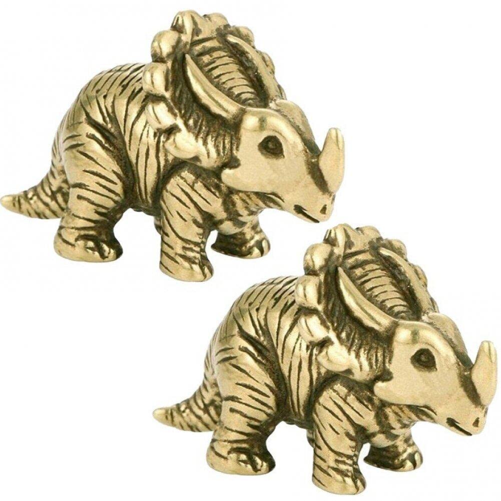 Danlai Style 1 2Pcs Solid Brass Ornaments Vintage Desktop Dinosaur Statue Miniatures Crafts Decorations Miniature Figurines