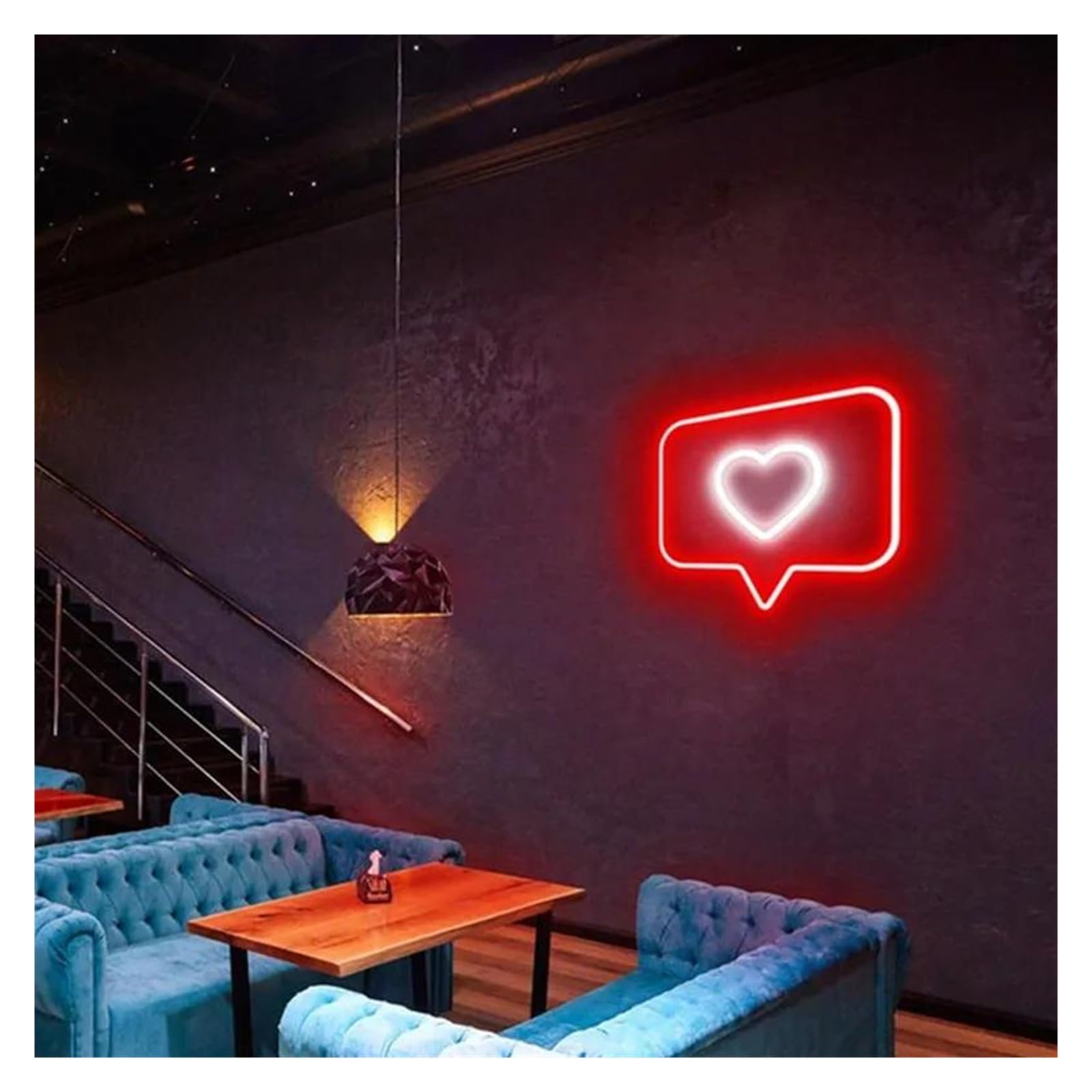 Wiszące neony artystyczne Serce USB Neon Light Do Ściany Sypialnia Dom Studio Fotograficzne Dekoracja Neon Lampa 32x30cm(Czerwony)