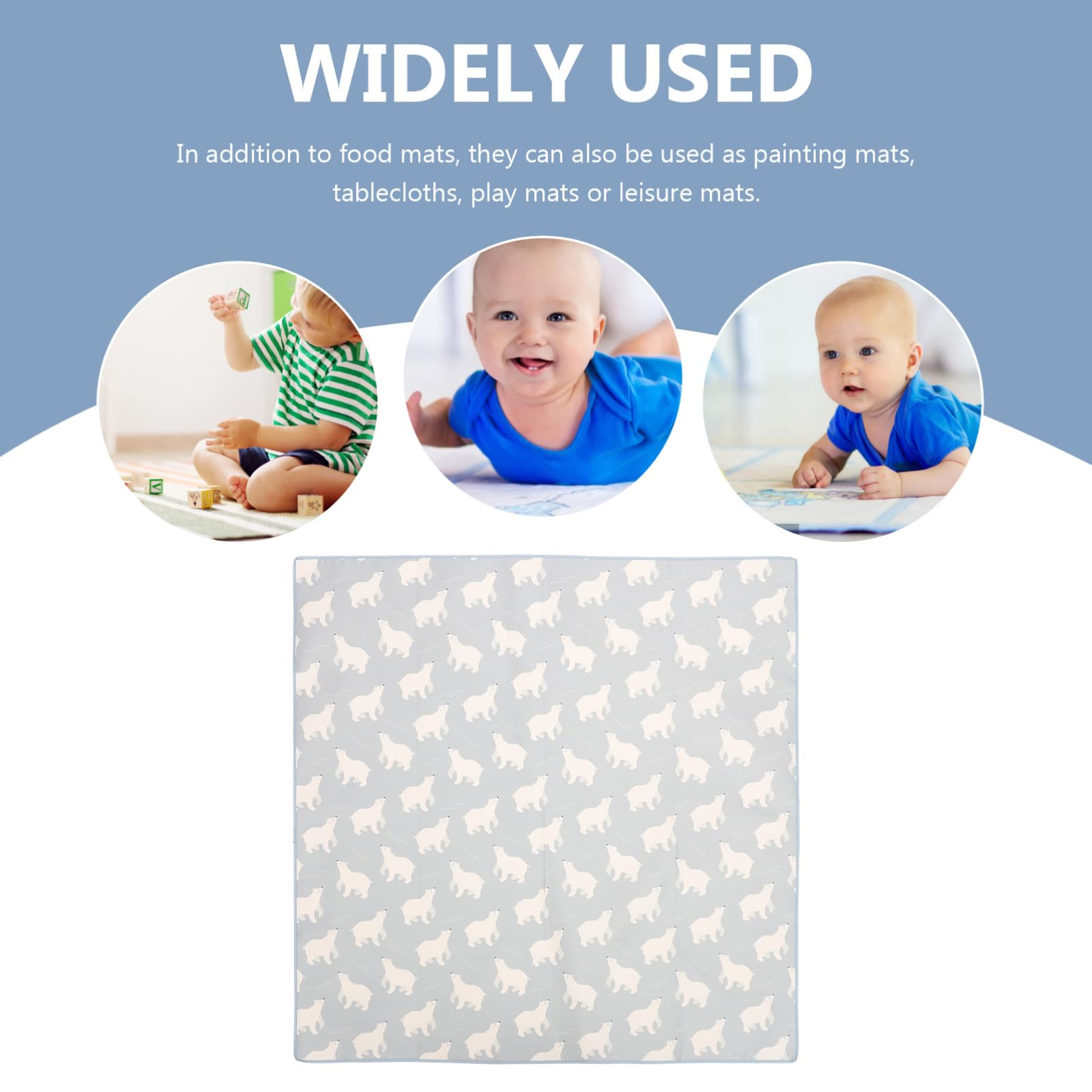 Tapis de Chaise Haute Antidérapant pour Bébé, Polyester Lavable