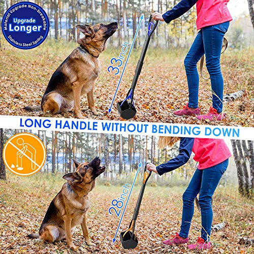 Image of TIMINGILA 33 inch Long Handle Portable Pet Pooper Scooper for Large and Small Dogs,High Strength Material and Durable Spring,Great for Lawns, Grass, Dirt, Gravel