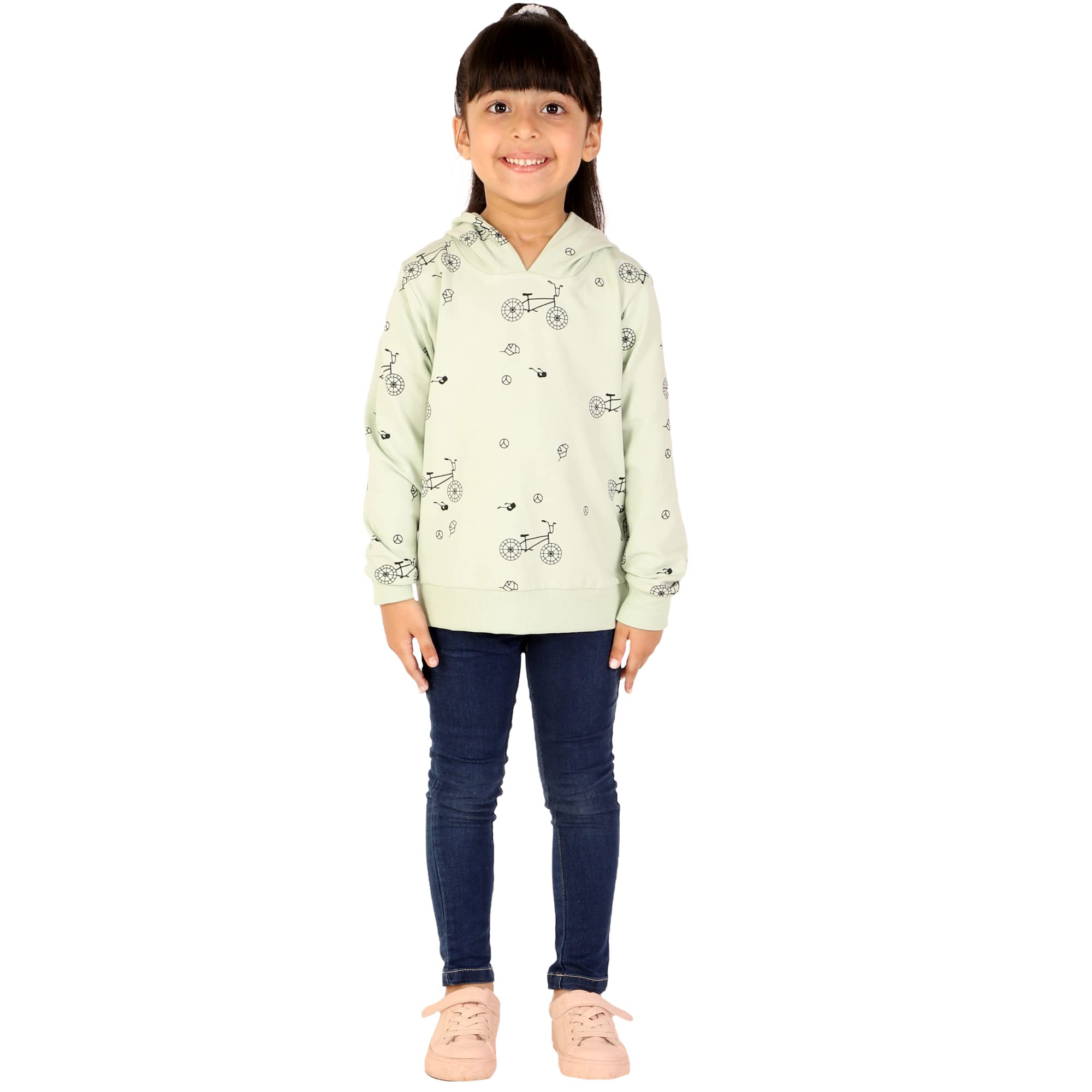 Onpoint Baby Girls Sea Salt Color Cotton Blend Hooded Neck Printed Full Sleeve Sweatshirt Hoodie-18(0 to 12 Month) 3