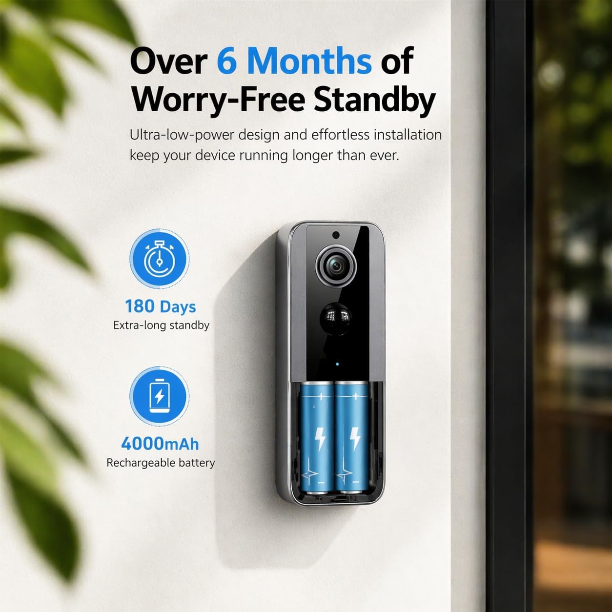 Aceele Smart Video Doorbell Wireless, Two-Way Audio, Voice Changer, Instant Alerts, Night Vision, Cloud Storage, Motion Detection, Infrared Fill Light, Wireless Ring Door Bell with Chime 2.4G Wi-Fi