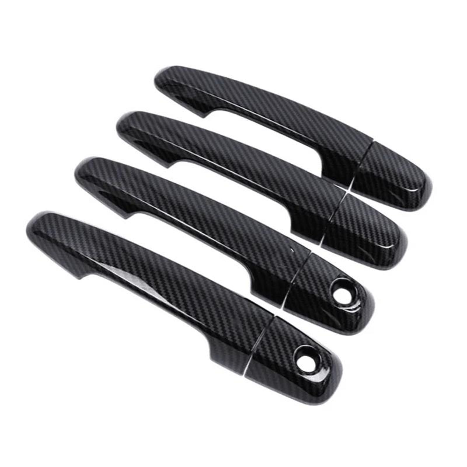 JTWMTY for Mitsubishi L200 for Triton Pickup 2006 2007 2008-2014 Carbon Fiber Chrome Car Door Handle Bowl Cover(C-2 Keyholes)