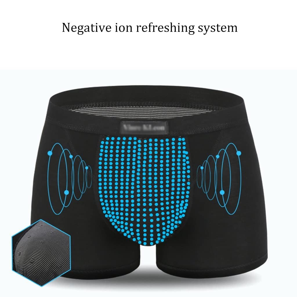 Bielizna Powiększająca Męska Magnesy Energetyczne Bokserki Terapia Magnetyczna Wewnętrzne Spodnie do Opieki Zdrowotnej Poprawa Męskiej Siły (Color : Black-2pcs, Size : XXL)