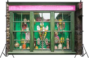 Sweets Shop Windows Photography Backdrops Honey Candy Bar Background Magical Theme Birthday Party Cake Smash Supplies Photo Booth Prop Decorations 7X5FT