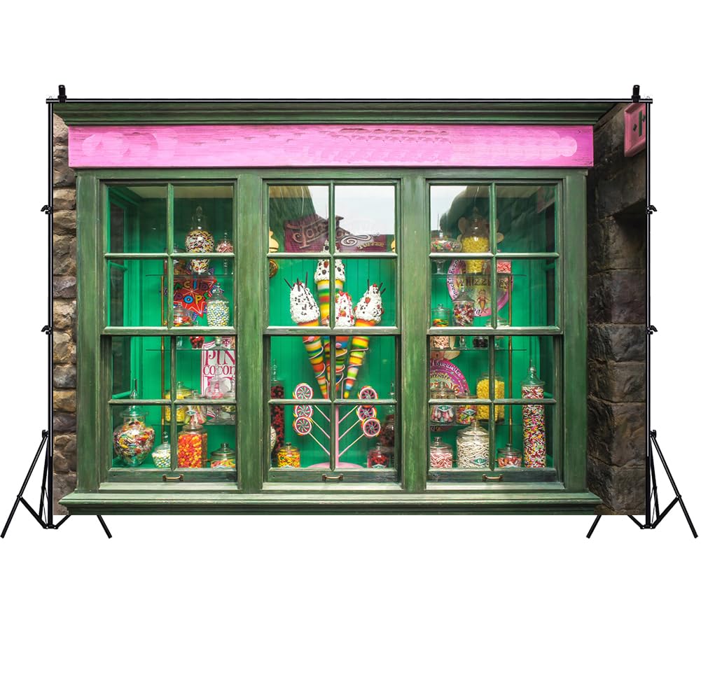 Sweets Shop Windows Photography Backdrops Honey Candy Bar Background Magical Theme Birthday Party Cake Smash Supplies Photo Booth Prop Decorations
