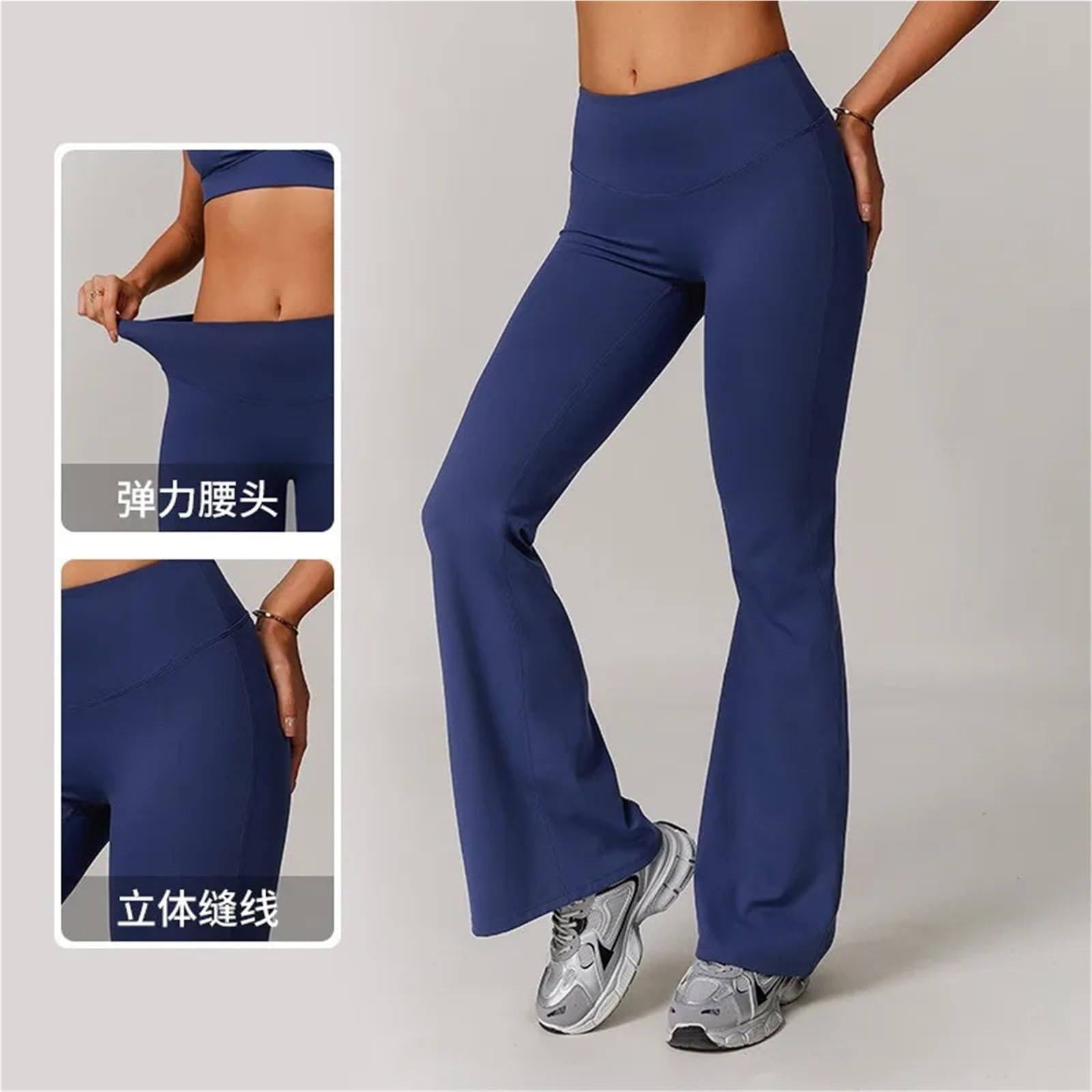 Leggings de cintura alta y pierna ancha for mujer, mallas de fitness, pantalones acampanados, elásticos, push up, for gimnasio, entrenamiento, yoga Para Yoga y Tiempo Libre