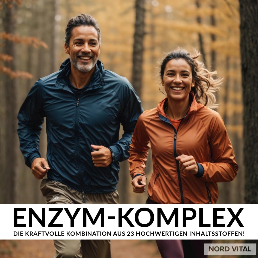 Enzym Komplex mit 23 aktiven Inhaltsstoffen – 180 magensaftresistente Kapseln – Hochdosierte Verdauungsenzyme mit Bromelain, Papain, Lipase, Betain HCL & Bitterstoffen – Vegan – Digestive Enzymes