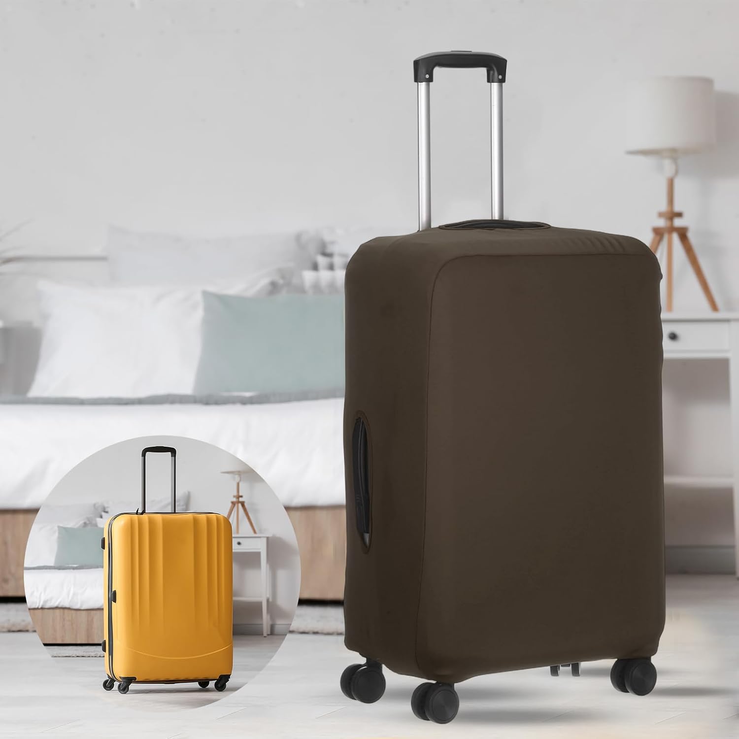 uxcell Travel Luggage Cover, Washable Suitcase Covers for Luggage Anti-scratch Suitcase Protector Elastic Baggage Protective, Fits 29-32 Inch Suit Case, Dark Brown