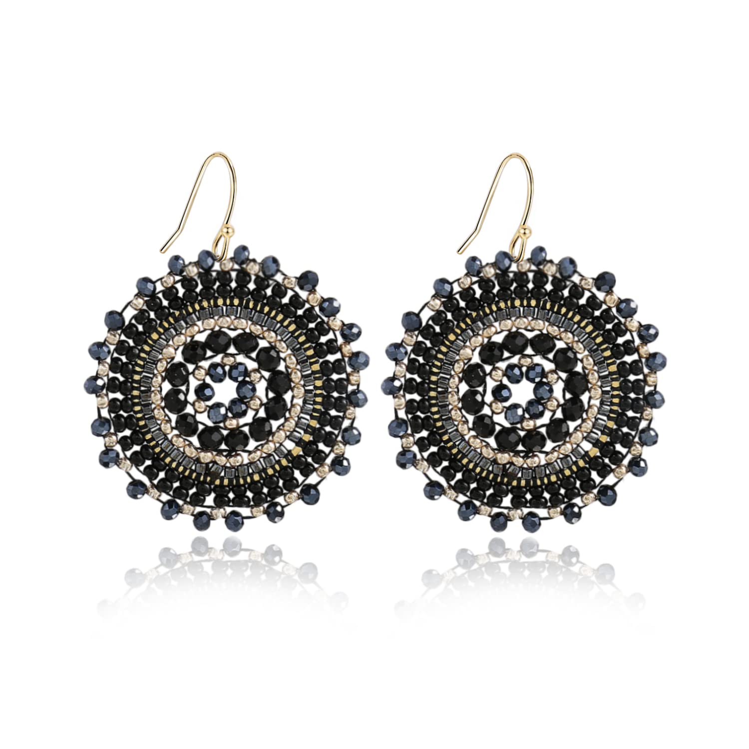 Elegance 11 designsColorful Summer Beaded Earrings For Women Crystals Glass Bead Dangle Drop Bohemia Earrings Statement Earrings For Women