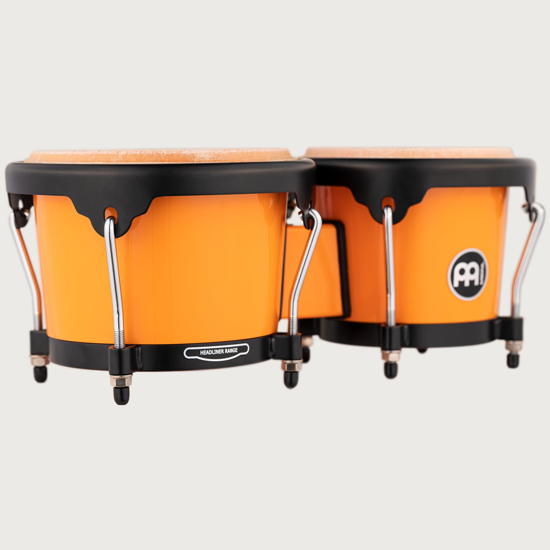 Meinl Percussion Bongos Journey Series – 2 Bongosy 6,5 i 7,5 cala – W Zestawie Klucz Do Strojenia – Tworzywo ABS, Kolor Pomarańczowy (HB50CS)