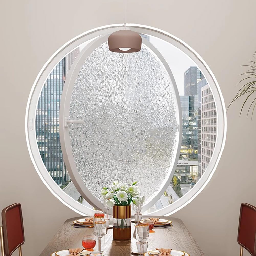 Ventana de ventilación giratoria 360° de Vidrio Templado y aleación de Aluminio, Color Blanco, 65 cm (25,5 Pulgadas).