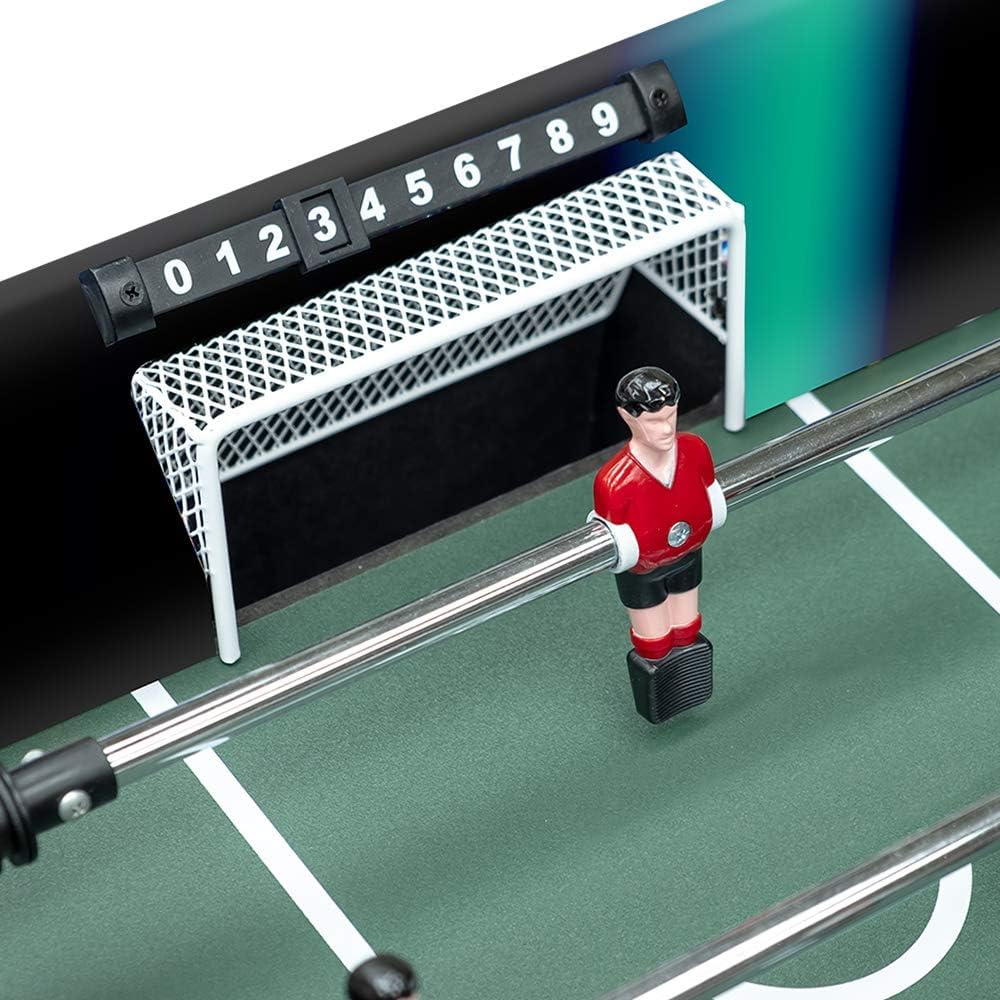 Carromco Tucana-XT Tischkicker in Schwarz | Kompakter Familien Kicker | STABILER FAMILIEN-KICKER 122x61x83cm: Kickertisch für Kinder, Jugendliche & Erwachsene. Inkl. 2 Bällen mit 32mm Durchmesser