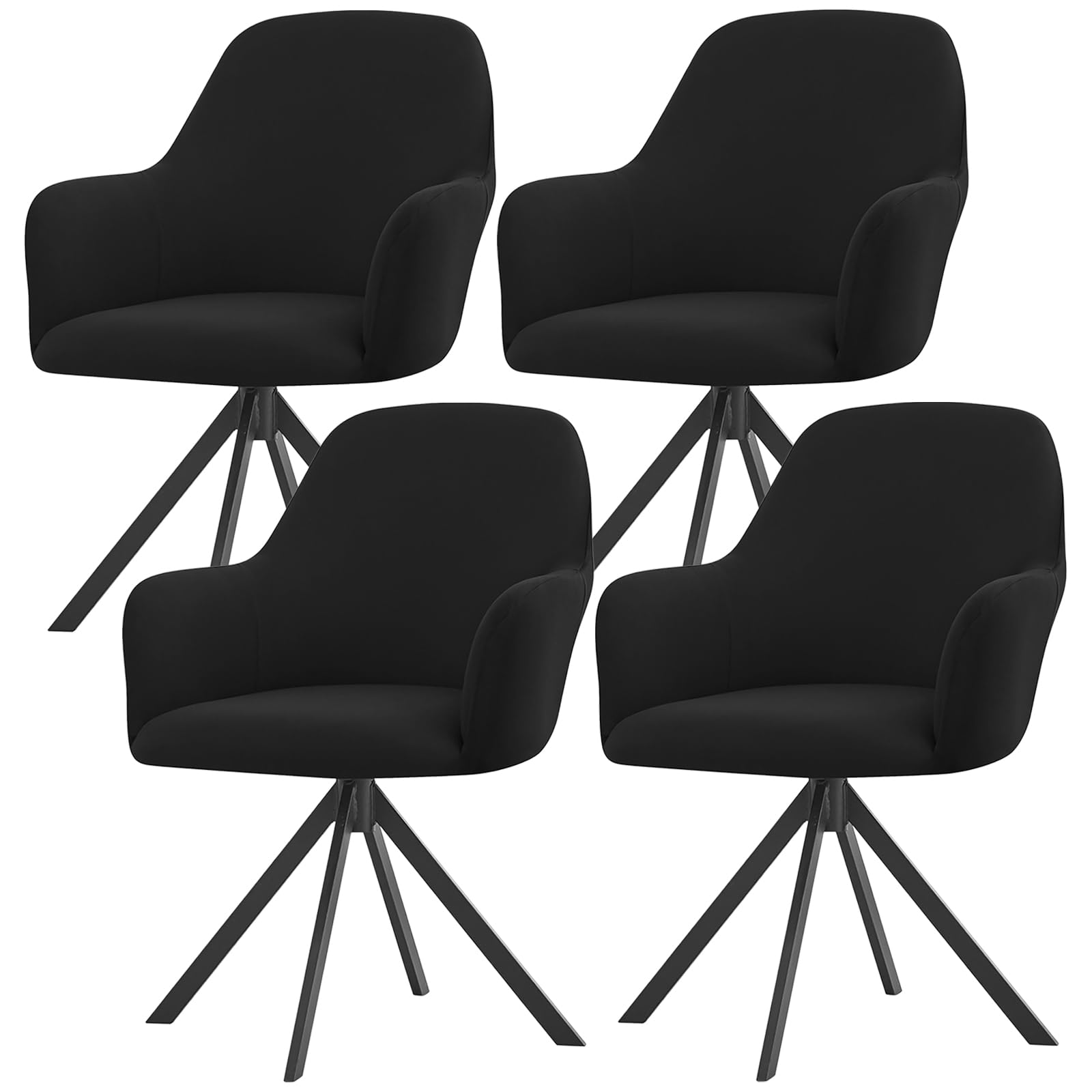 Housses pour chaises de salle à manger pivotantes avec accoudoirs et tabourets